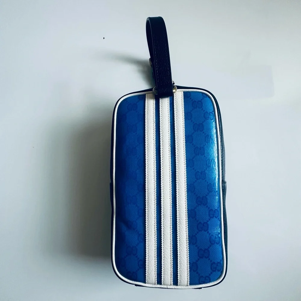 Gucci x Adidas Blue Belt Bag with White Accents - Picture 2 of 13
